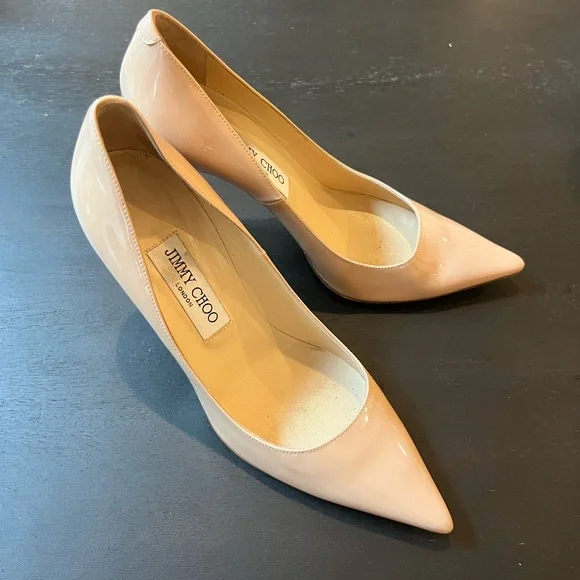 Jimmy Choo Nude Patent Leather Heels - Picture 4 of 6